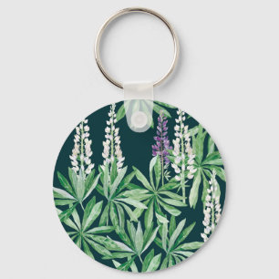 Lupin flower key ring