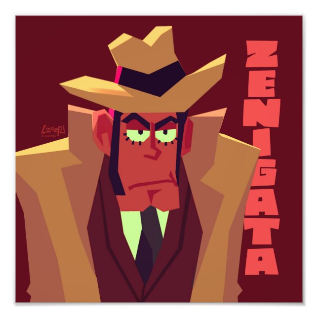 Lupin III the third Zenigata medium art print (Front)