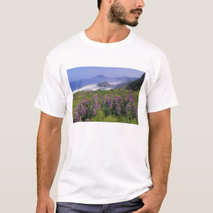 Lupine flowers and rugged coastline along T-Shirt