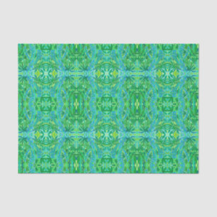 Lupine Flowers Bohemian Arabesque Pattern Green Ti Tissue Paper