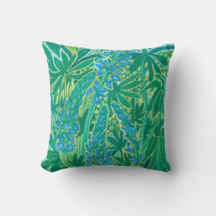 Lupine Flowers, Summer Wildflowers Floral Painting Cushion