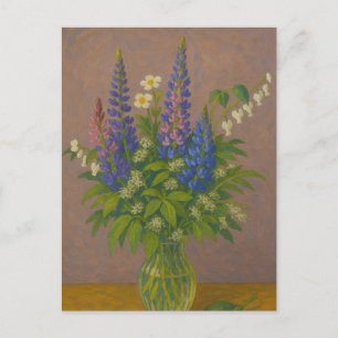 Lupine in vase Postcard