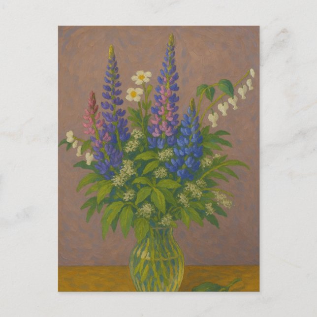 Lupine in vase Postcard (Front)