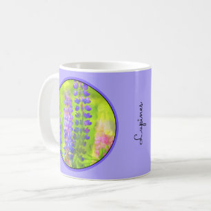 Lupine Painting - Original Flower Art Coffee Mug