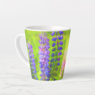 Lupine Painting — Original Flower Art Latte Mug