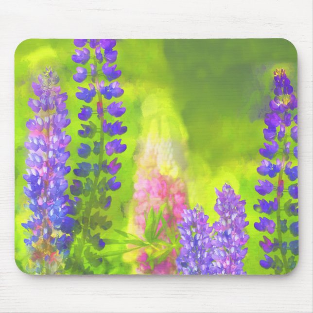 Lupine Painting - Original Flower Art Mouse Pad (Front)