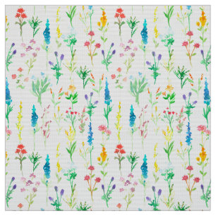 Lupine Poppies Wildflower Delicate Floral Quilting Fabric