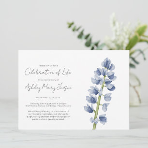 Lupine Simple Celebration of Life Funeral Invitation