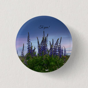 Lupins 3 cm round badge