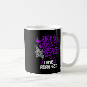 Lupus Awareness Butterfly Purple Ribbon Autoimmune Coffee Mug