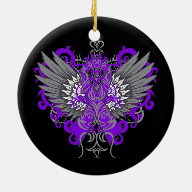 Lupus Awareness Cool Wings Ceramic Ornament (Back)