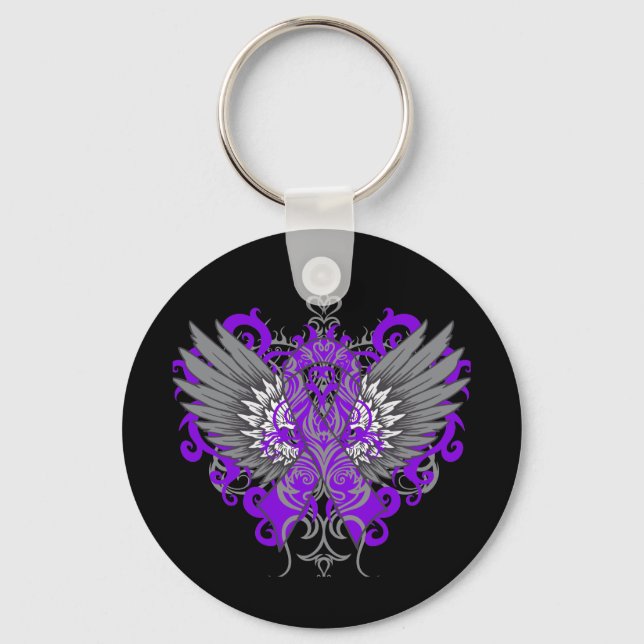 Lupus Awareness Cool Wings Key Ring (Front)