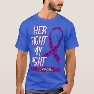 Lupus Awareness Fight SLE Purple Ribbon Butterfly  T-Shirt