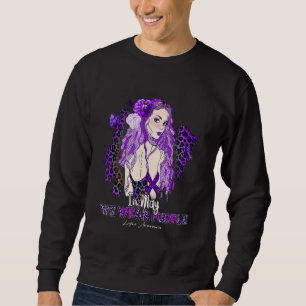 Lupus Awareness In May We Wear Purple Ribbon Sweatshirt