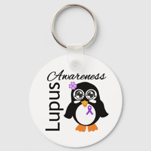Lupus Awareness Penguin Key Ring