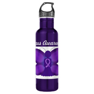 Lupus Awareness purple  butterfly fairy 710 Ml Water Bottle