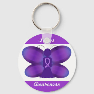 Lupus Awareness purple fairy butterfly Key Ring