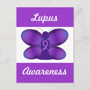 Lupus Awareness purple fairy butterfly Postcard