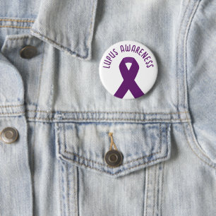 Lupus Awareness Purple Ribbon 6 Cm Round Badge