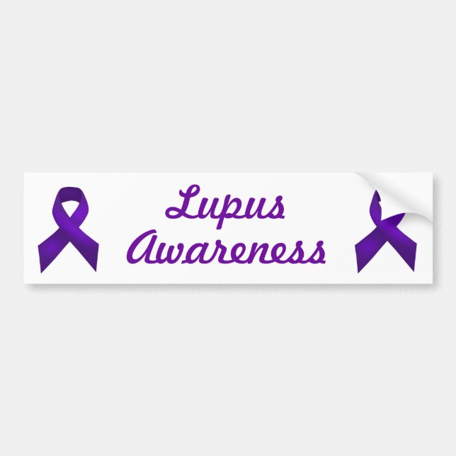 Lupus Awareness Purple Ribbon Bumper Sticker (Front)