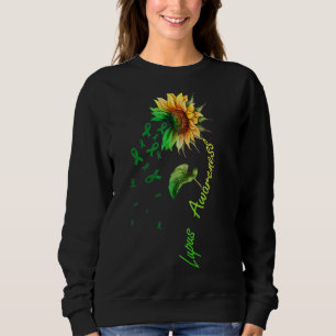 Lupus Awareness Sunflower Purple Ribbon Support Sq Sweatshirt