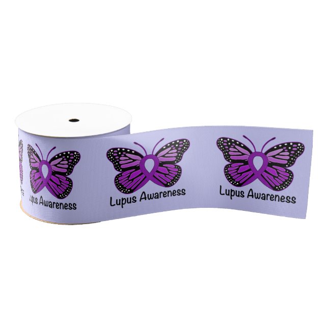 Lupus Butterfly Awareness Ribbon 3" Grosgrain Ribbon (Spool)