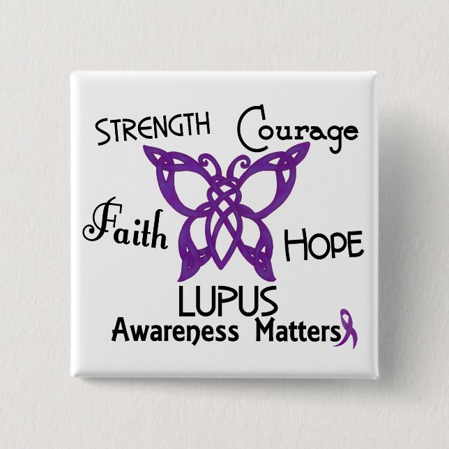 Lupus Celtic Butterfly 3 15 Cm Square Badge (Front)