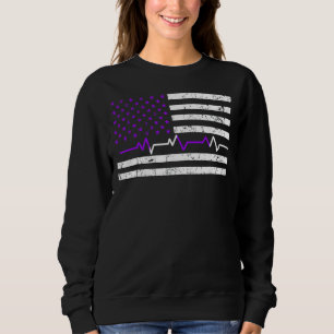 Lupus Heartbeat American Flag Ribbon Colours Aware Sweatshirt