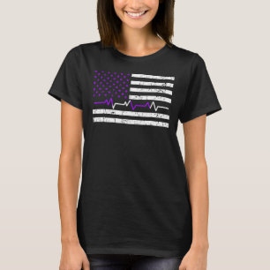 Lupus Heartbeat American Flag Ribbon Colours Aware T-Shirt