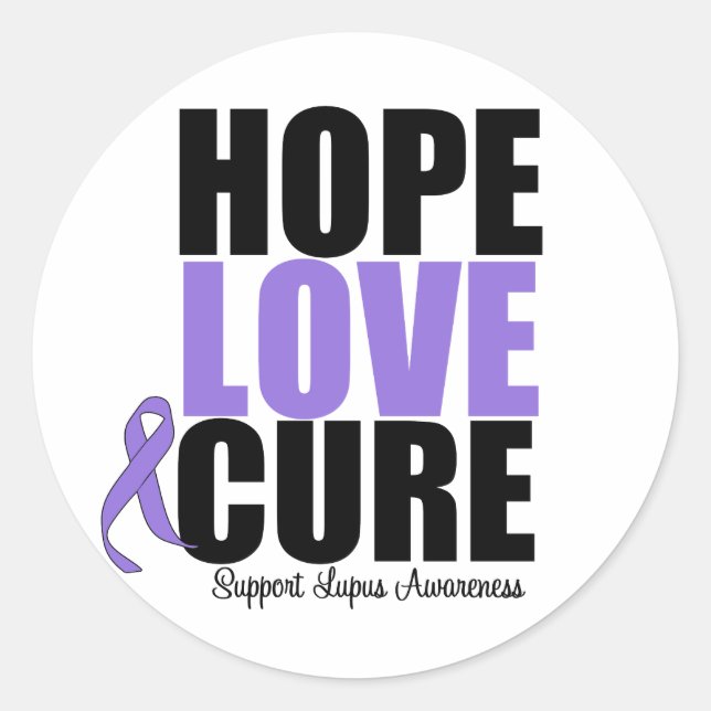 Lupus Hope Love Cure Classic Round Sticker (Front)