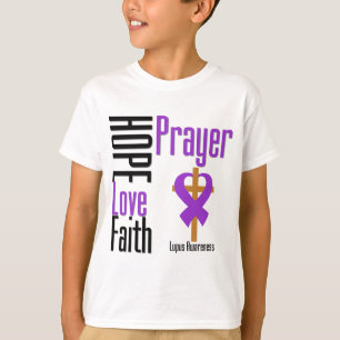 Lupus Hope Love Faith Prayer Cross T-Shirt