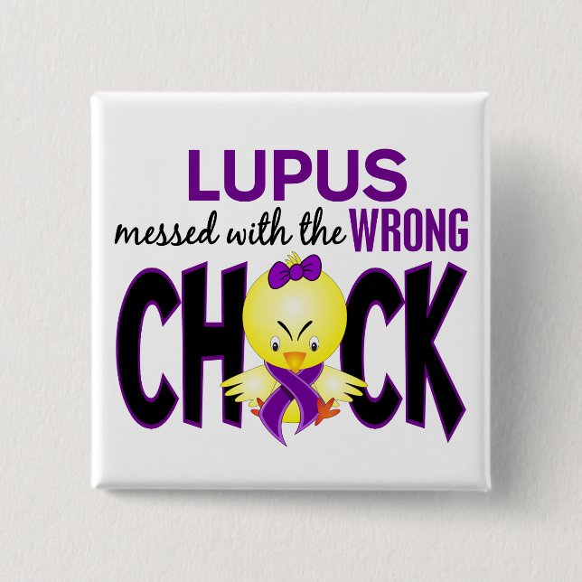 Lupus Messed With The Wrong Chick 15 Cm Square Badge (Front)