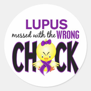 Lupus Messed With The Wrong Chick Classic Round Sticker