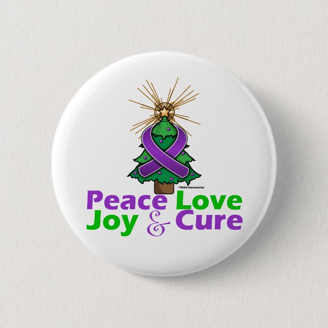 Lupus Peace Love Joy Cure 6 Cm Round Badge (Front)