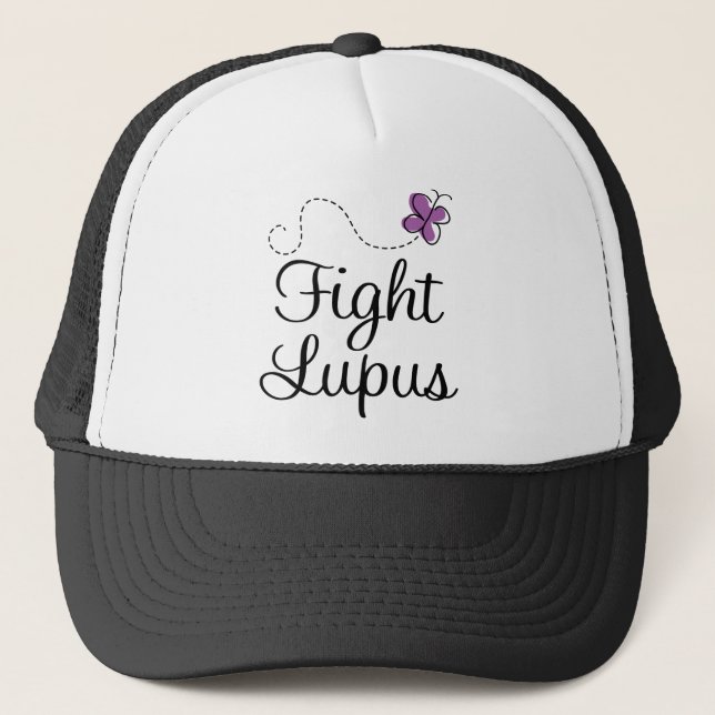 Lupus purple butterfly trucker hat (Front)