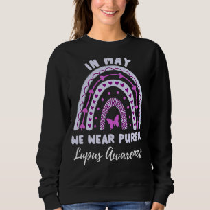 Lupus Rainbow In May We Wear Purple Lupus Awarenes Sweatshirt