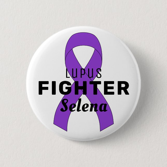 Lupus Ribbon White Button (Front)