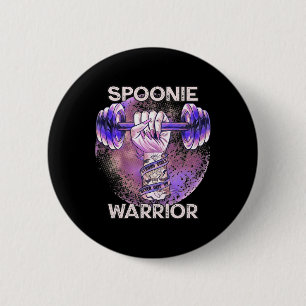 Lupus Spoonie Warrior Barbell Purple Fist Strong G 6 Cm Round Badge