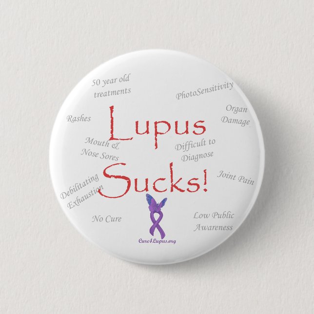 lupus_sucks 6 cm round badge (Front)