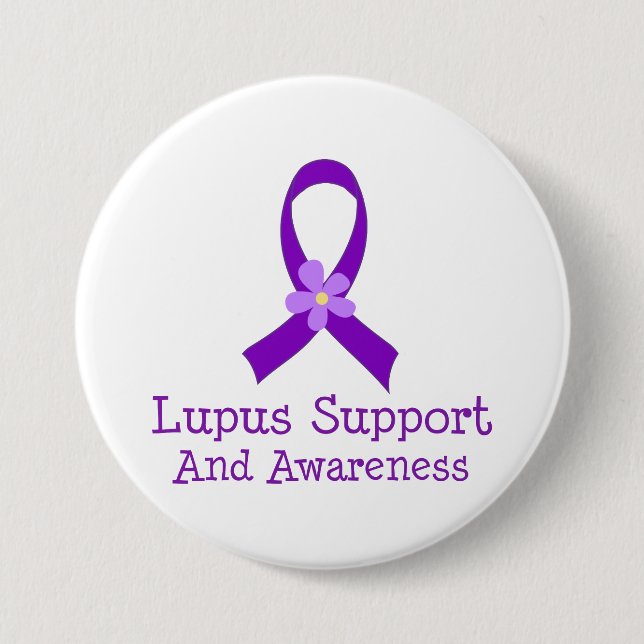 Lupus Support and Awareness 7.5 Cm Round Badge (Front)