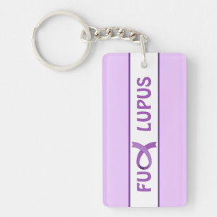 Lupus Support Purple Ribbon Key Ring