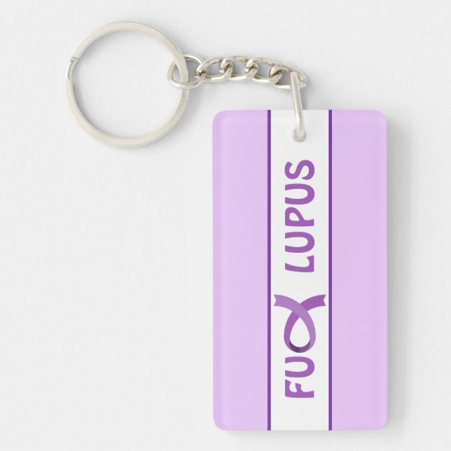 Lupus Support Purple Ribbon Key Ring (Front)
