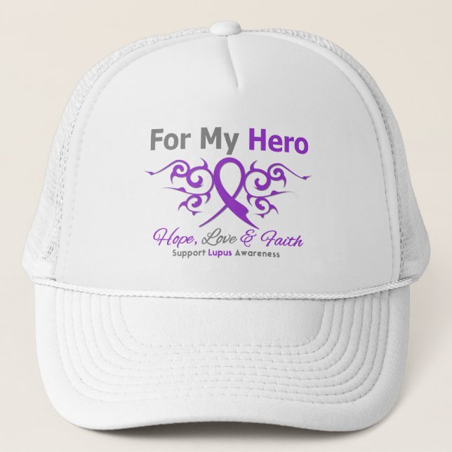 Lupus Tribal Ribbon Hero Trucker Hat (Front)