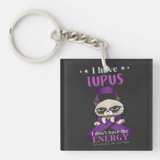 Lupus Warrior Grumpy Cat Keychain | Funny Lupus