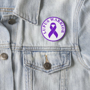 Lupus Warrior Purple Awareness Ribbon Button