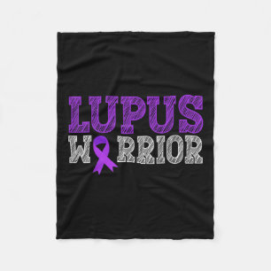 Lupus Warrior Purple Ribbon Lupus Awareness Month Fleece Blanket