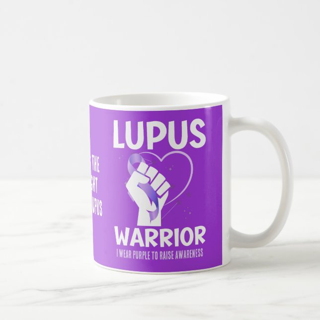 LUPUS WARRIOR Purple Ribbon Raising Awareness Coffee Mug (Right)