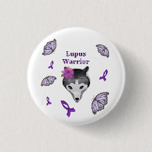 Lupus Warrior Wolf Purple Ribbon Butterfly