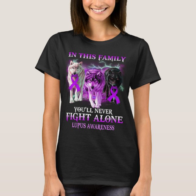 lupus wolf never fight alone T-Shirt (Front)