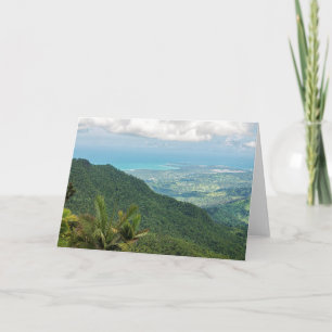 luquillo mountains overlooking coastal puerto rico card